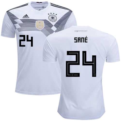 Germany #24 Sane White Home Soccer Country Jersey